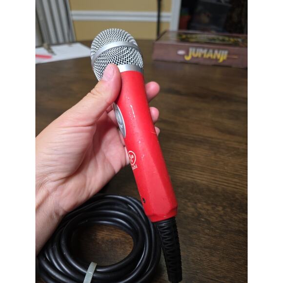 Nabi Wired Microphone with 1/4" Jack Red & Silver For NABI karaoke Machine - Picture 12 of 16